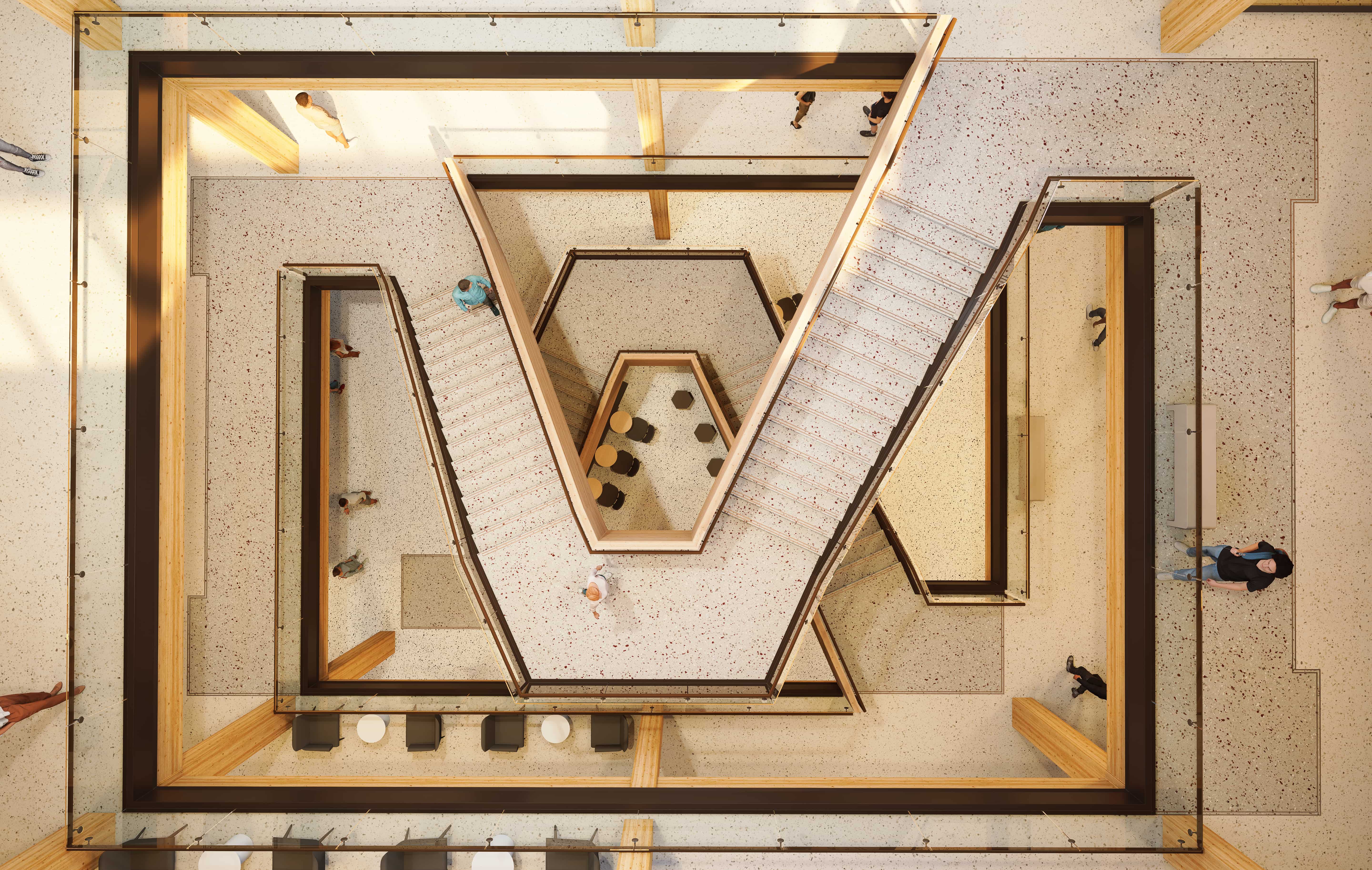 Aplin Center PCA Aggie Stair From Above